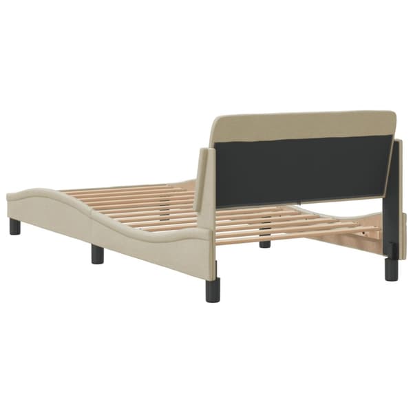 Bed Frame "Dover" Cream 100x200 cm Fabric