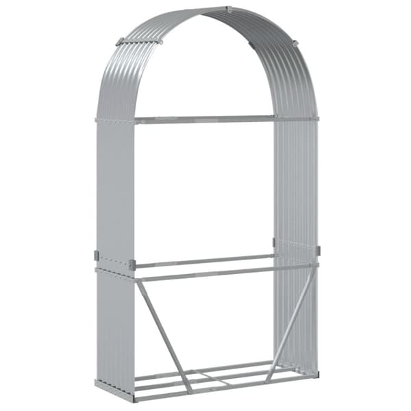 Vedställ silver 120x45x210 cm galvaniserat stål