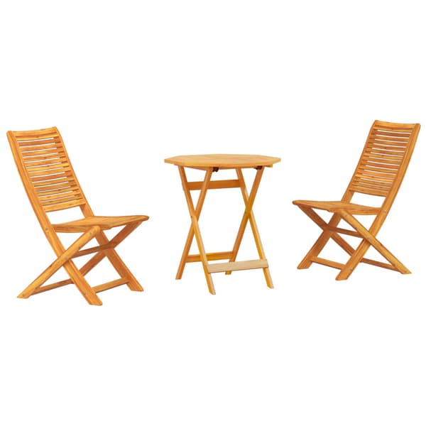 Fällbart bistroset 3 pcs Brun Massivt Akaciaträ