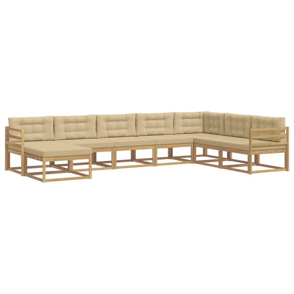 Utomhussoffset 8 pcs Vit och Beige