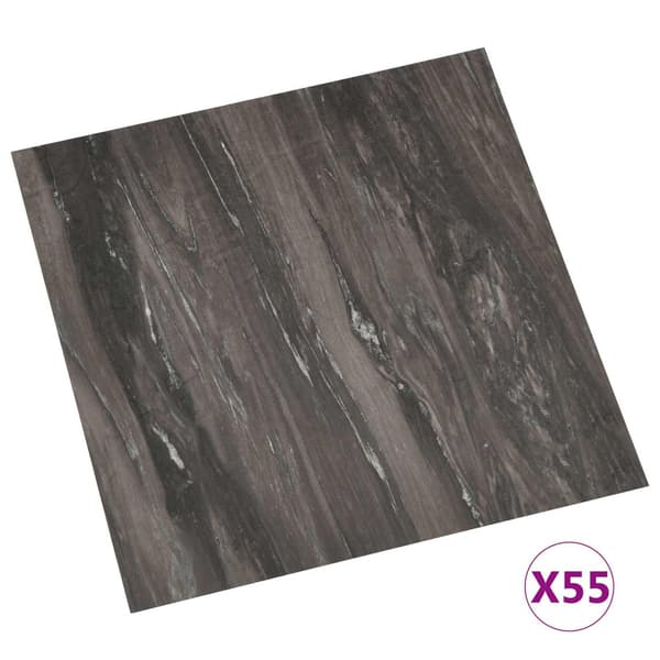 Golvplankor 55 pcs Mörkgrå 5,11 m² PVC