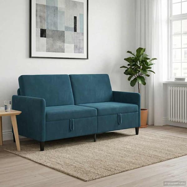 Soffa med förvaring Blå 172 x 78 x 87 cm Polyester