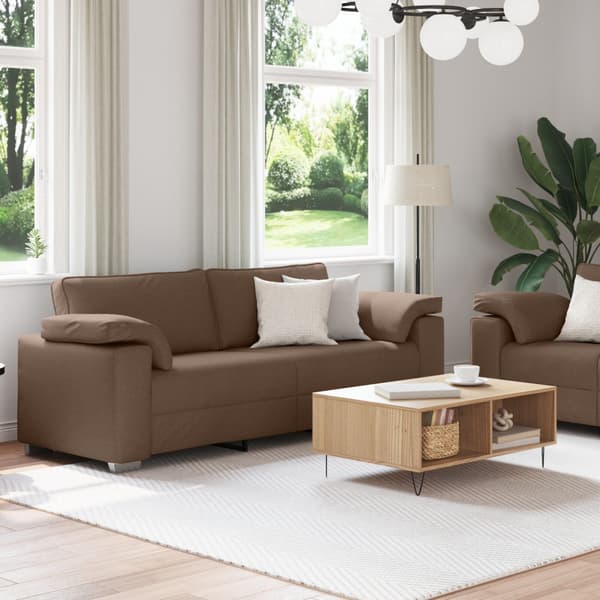 Soffa 2 pcs Brun 219 x 80 x 82 cm tyg