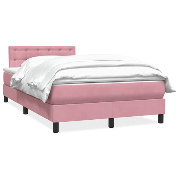 Ramsäng med madrass rosa 120x220 cm sammet