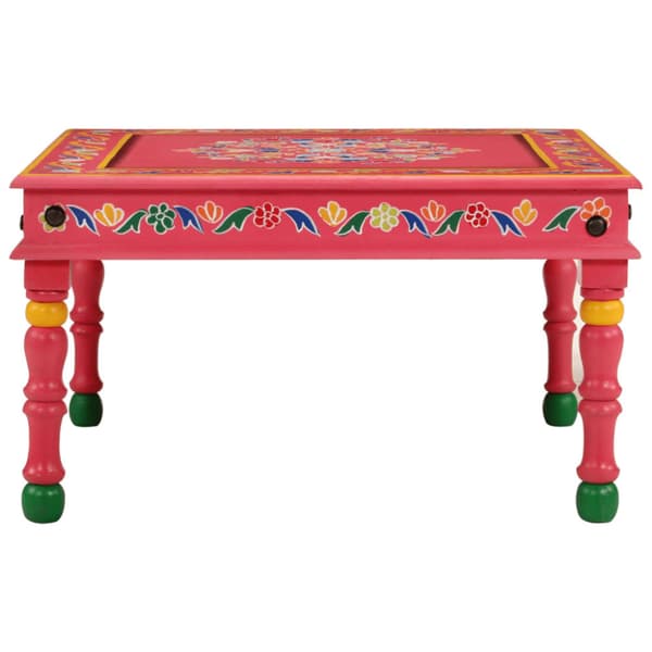 Soffbord rosa handmålat massivt mangoträ