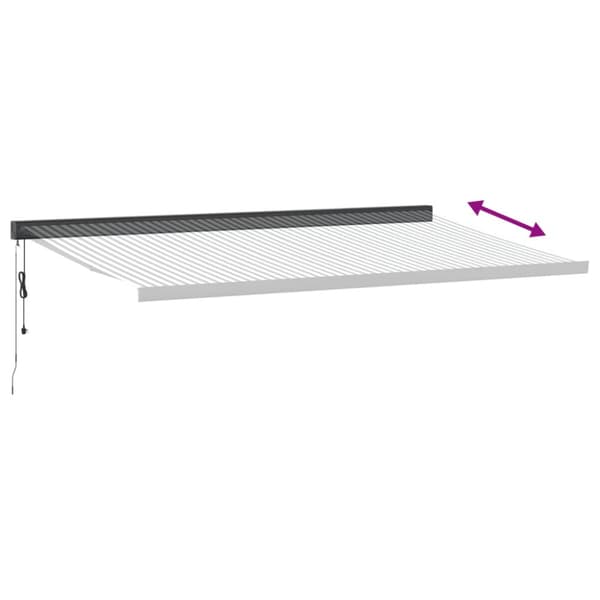 Markis infällbar antracit och vit 5x3 m tyg&aluminium