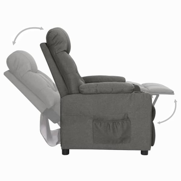 Reclinerfåtölj mörkgrå tyg
