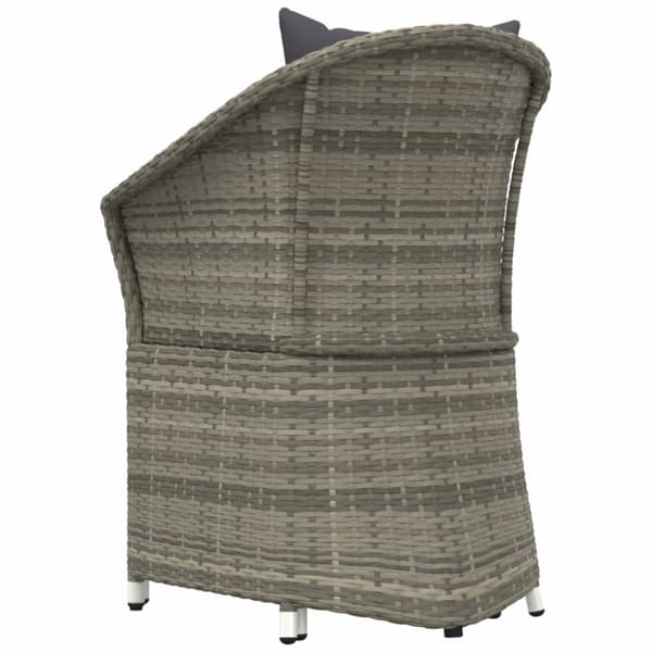 Loungegrupp med dynor 2 delar grå konstrotting