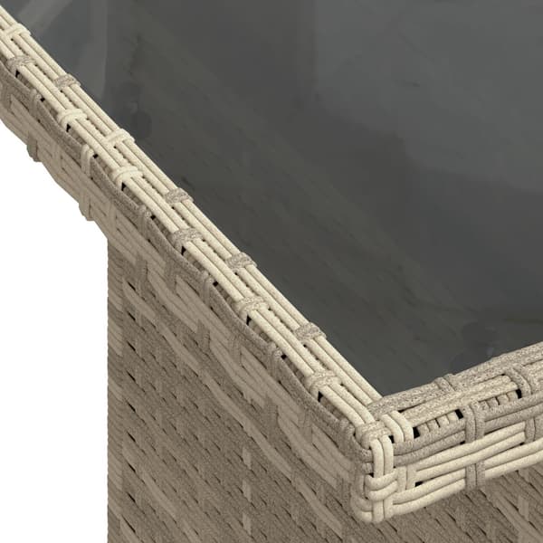 Trädgårdsoffset med lagring 7 pcs Ljusgrå Poly rattan