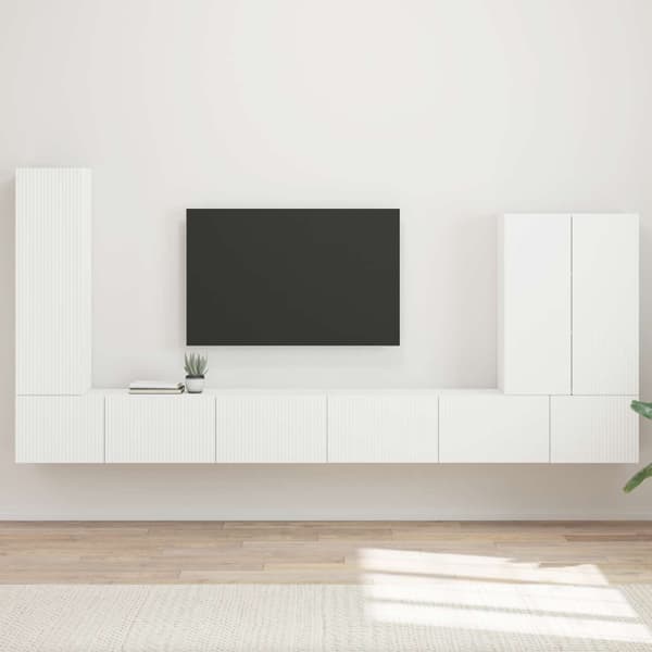 TV väggskåp set 6 st Vit