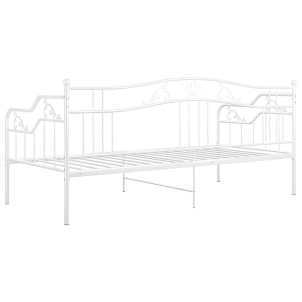 Sängram bäddsoffa vit metall 90x200 cm