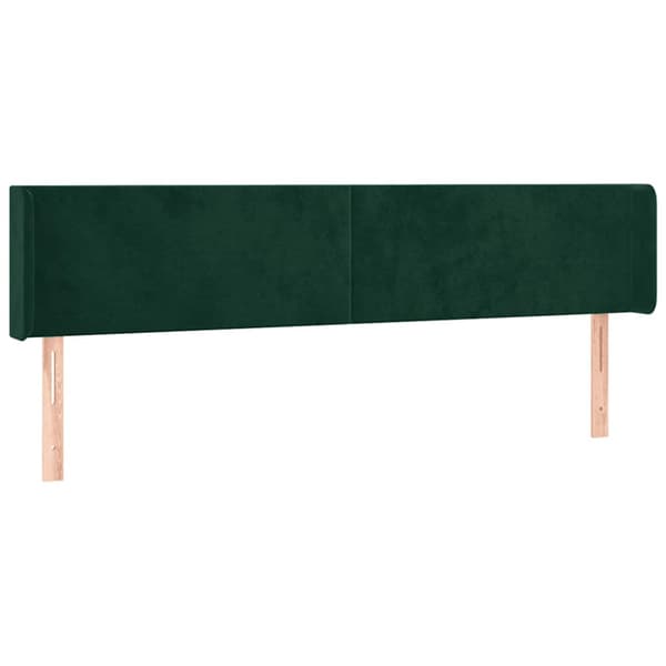 Sänggavel LED mörkgrön 183x16x78/88 cm sammet