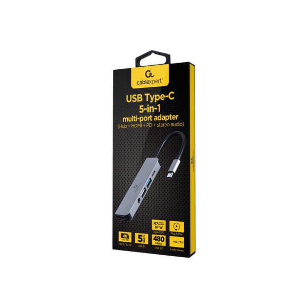 Cablexpert A-CM-COMBO5-02 - dockningsstation - USB-C 3.1 - HDMI - 1GbE