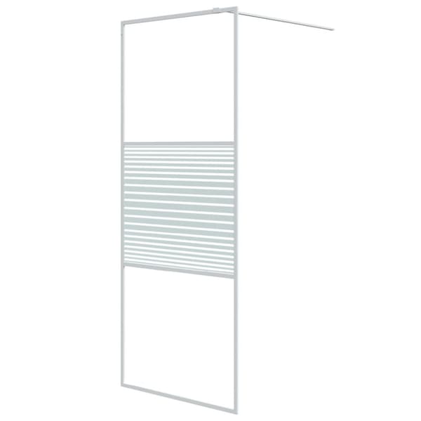 Duschvägg vit 80x195 cm klart ESG-glas