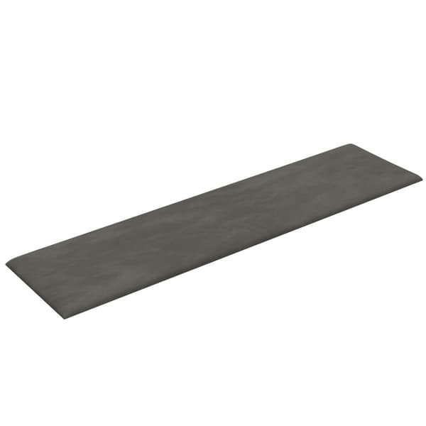 Väggsänggavel 12 pcs Mörkgrå 60 x 15 cm Sammet