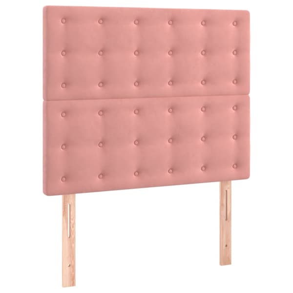 Ramsäng med madrass rosa & LED 100x200 cm sammet