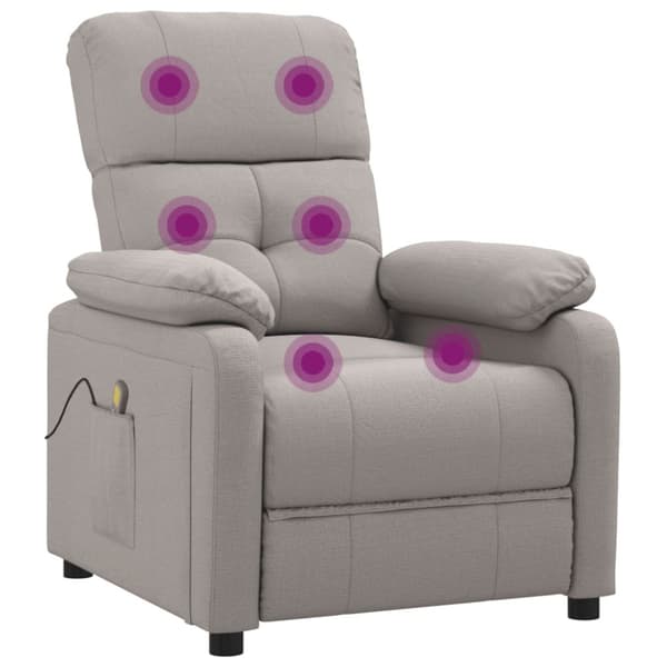 Massagefåtölj taupe tyg