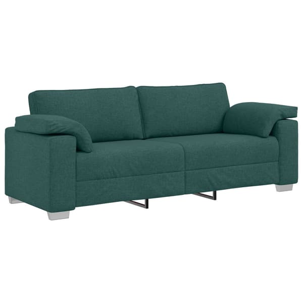 3-Sits soffa Mörkgrön 220 cm tyg
