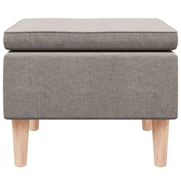 Pall med träben taupe tyg