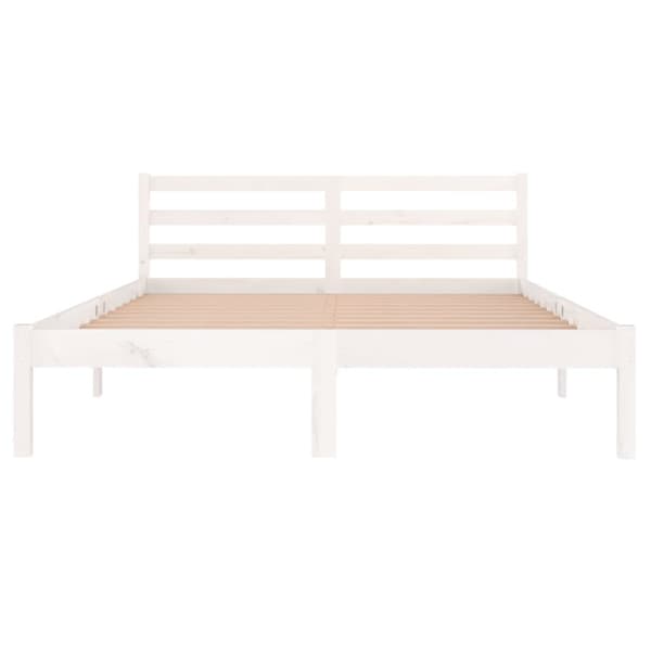 Sängram massiv furu 140x200 cm vit