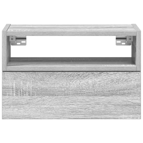 Väggmonterade sängbord 2 st grå sonoma 45x26x28,5 cm