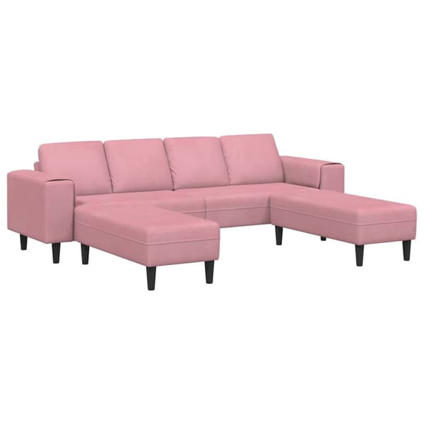 Vardagsrumsoffa 3 pcs Rosa 250 x 188 x 76 cm