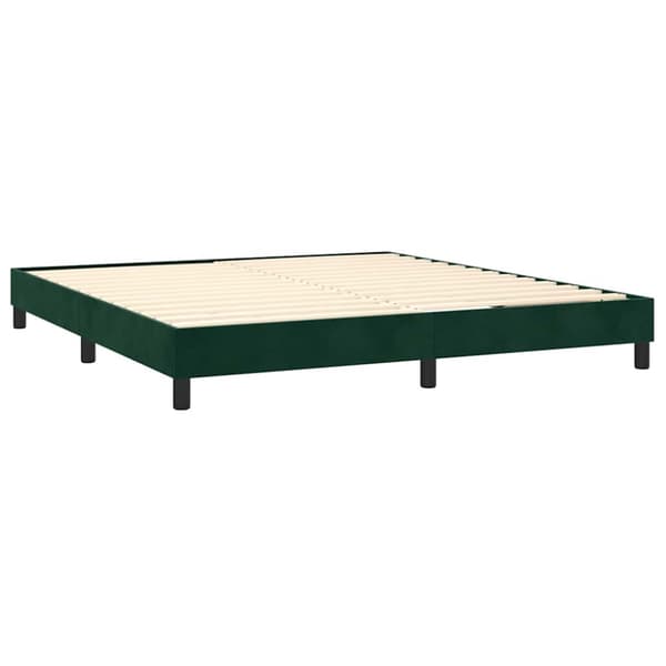 Boxspring-sängram mörkgrön 180x200 cm sammet