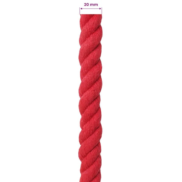 Rep Röd 2 x 2 x 10000 cm Bomull