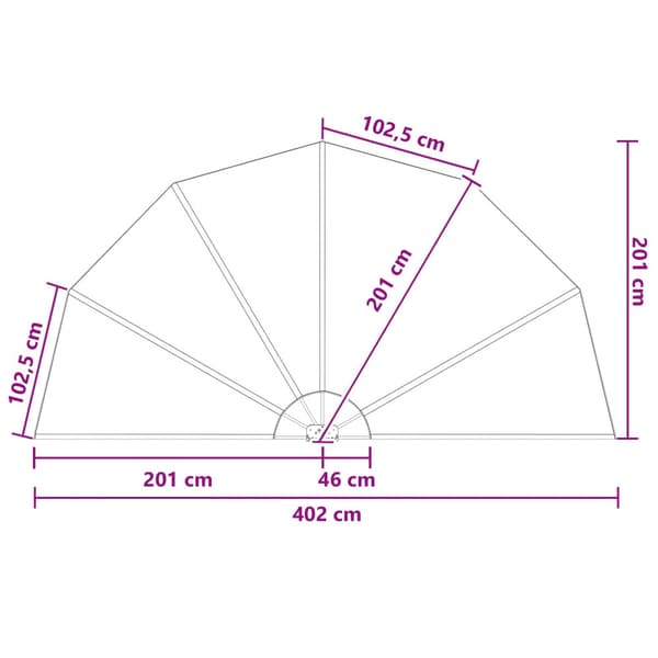 Balkongskärm Ø 400 cm Polyester Brun