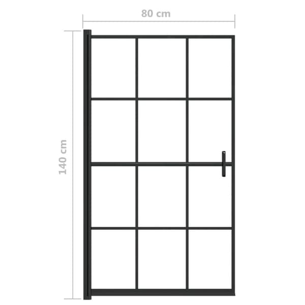 Duschvägg ESG 80x140 cm svart