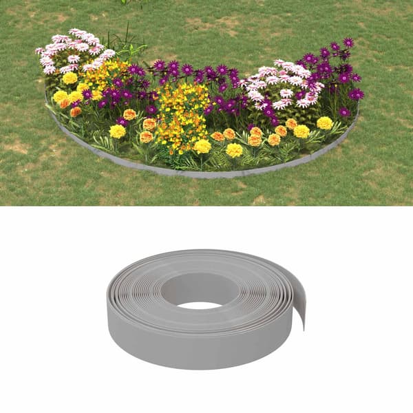 Trädgårdskant 25 m 10 cm PE Grå