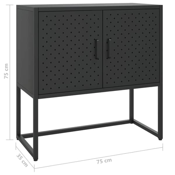 Skänk svart 75x35x75 cm stål