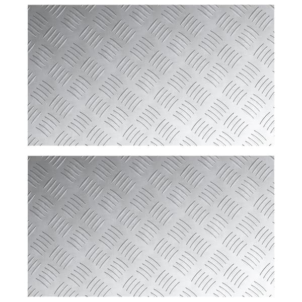 Trappsteg Rektangulär 2 pcs Silver 70 x 40 cm Aluminium