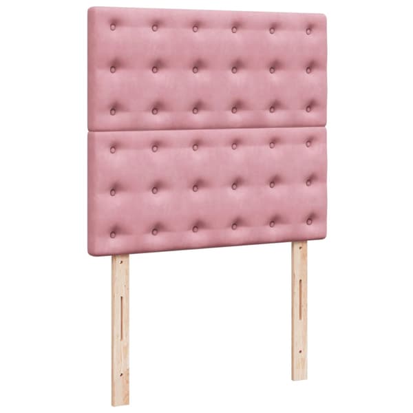 Ramsäng med madrass rosa 80x200 cm sammet