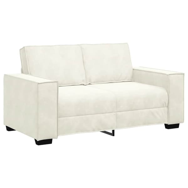 2-sitssoffa gräddvit 160x78x84 cm sammet