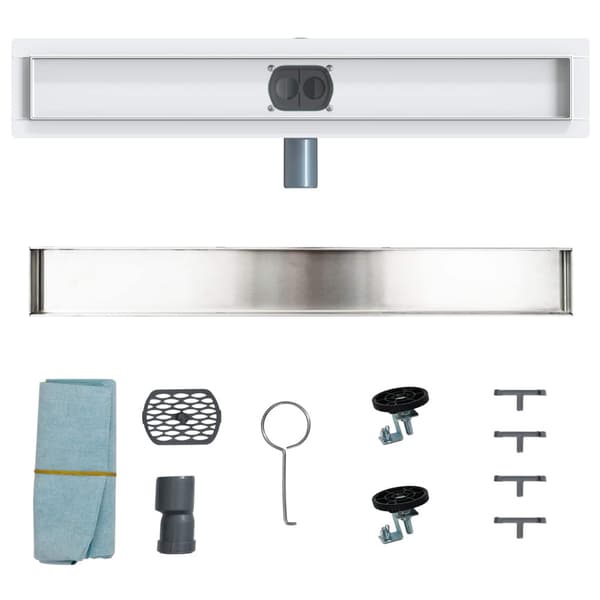 Duschavlopp 2-i-1 med 360° Siphon Silver 60 cm