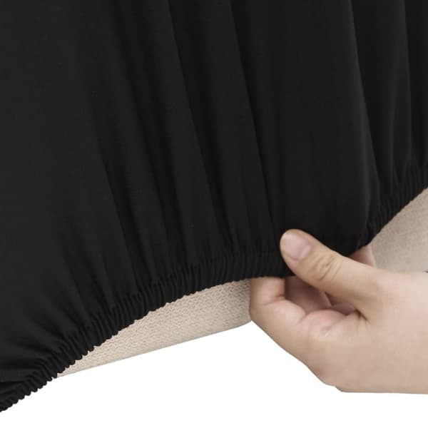 Sofföverdrag 3-sits med stretch svart polyesterjersey