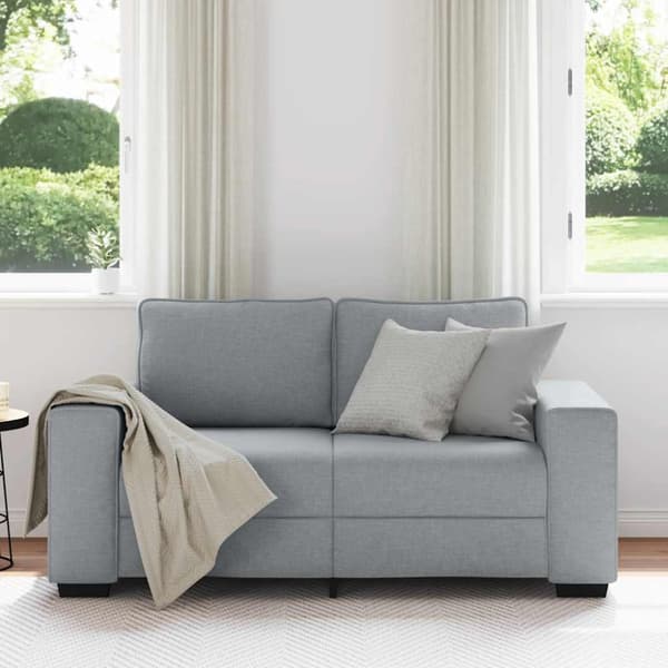 2-sitssoffa ljusgrå 160x77x82 cm tyg