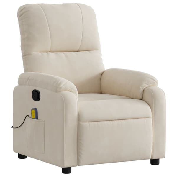 Massagefåtölj beige mikrofibertyg