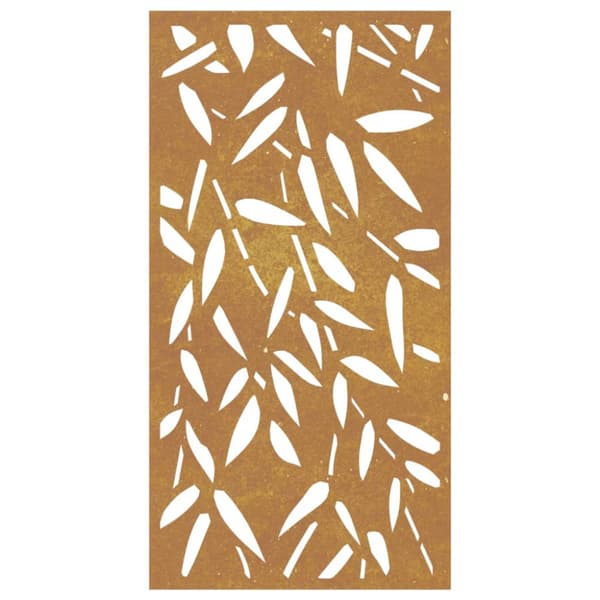 Väggdekoration 105x55 cm rosttrögt stål bladdesign