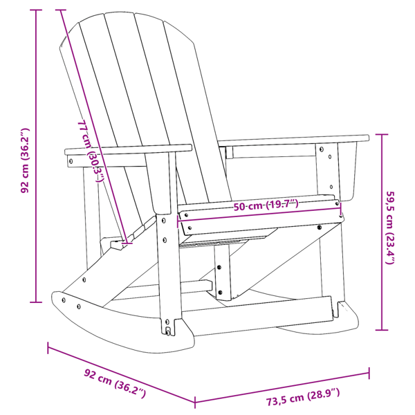 Adirondack Gungstolar 2 pcs Mörkblå HDPE