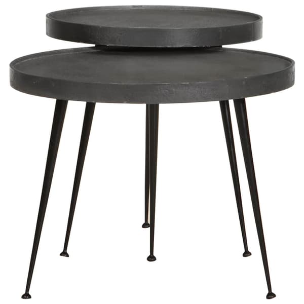 Soffbord 2 delar svart konstruerat trä