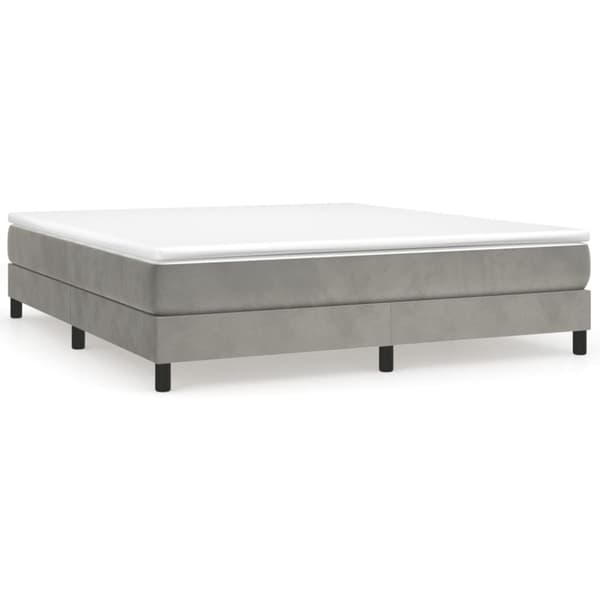 Boxspring-sängram ljusgrå 180x200 cm sammet