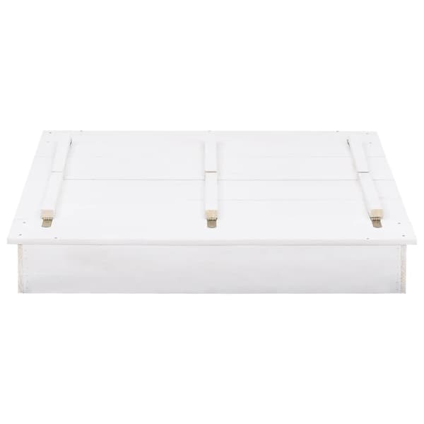 Sandlåda granträ vit 95x90x15 cm