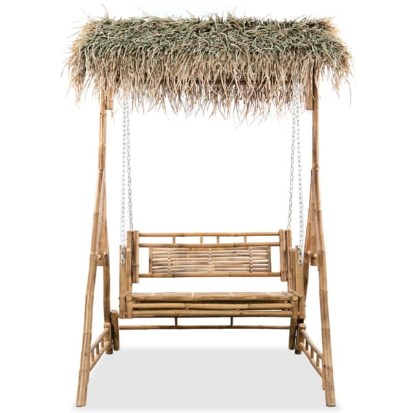 2-sits hammock med palmblad bambu 202 cm
