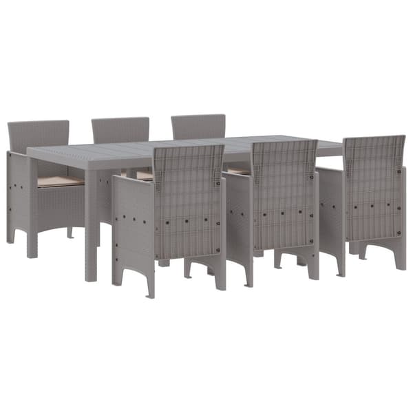 Trädgårdsmöbelset 7 pcs Ljusgrå Polypropylen