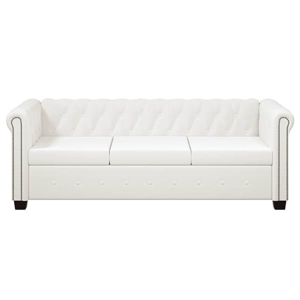 Chesterfield 2-sits och 3-sits konstläder vit