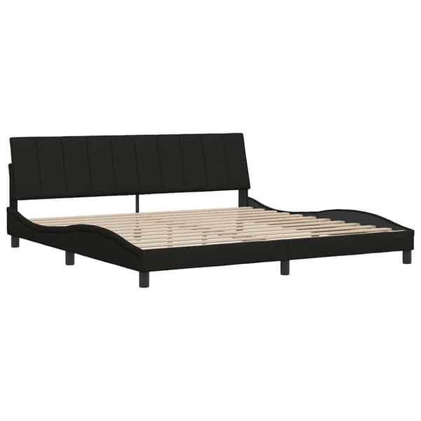 Bed Frame without Mattress "Hanko" Black 200x200 cm Fabric