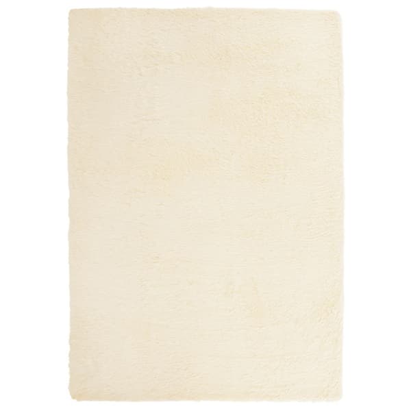 Ryamatta med lång lugg NAVARRA gräddvit 120x170 cm polyester