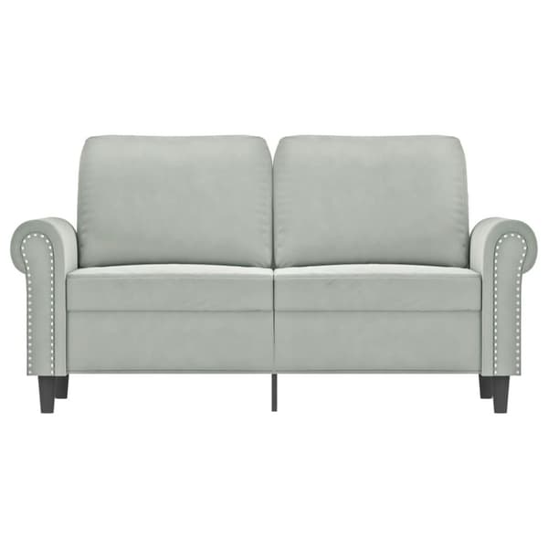 2-sitssoffa ljusgrå 120 cm sammet